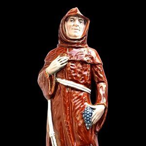 Vintage Monk Ekkehard Porcelain Figurine Ceramic Statue Capodimonte Italy 1983